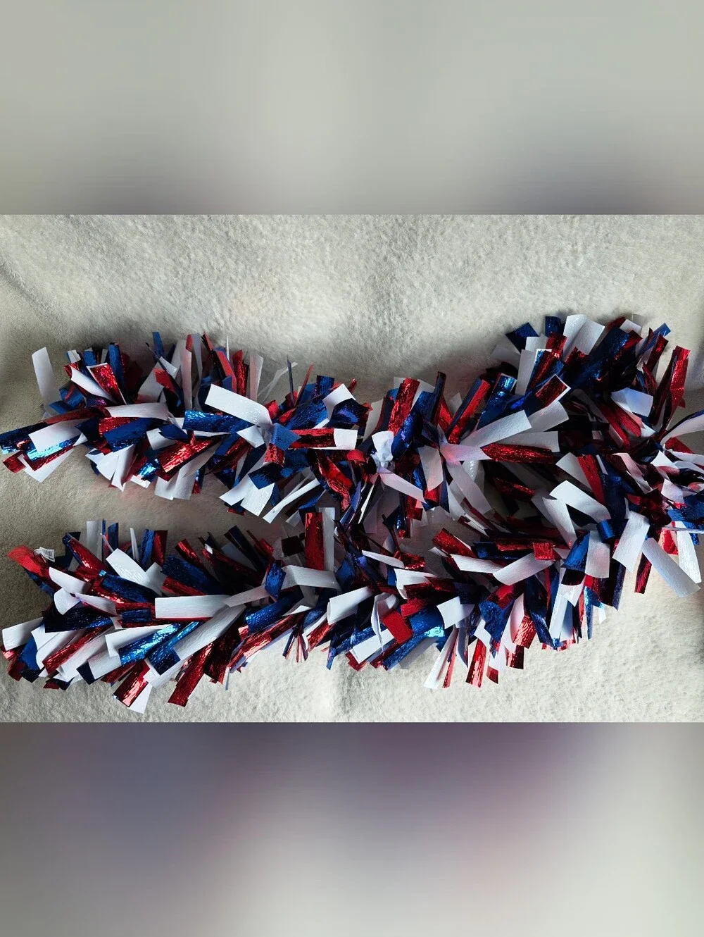 New large jumbo Red White & Blue Tinsel Garland, 72